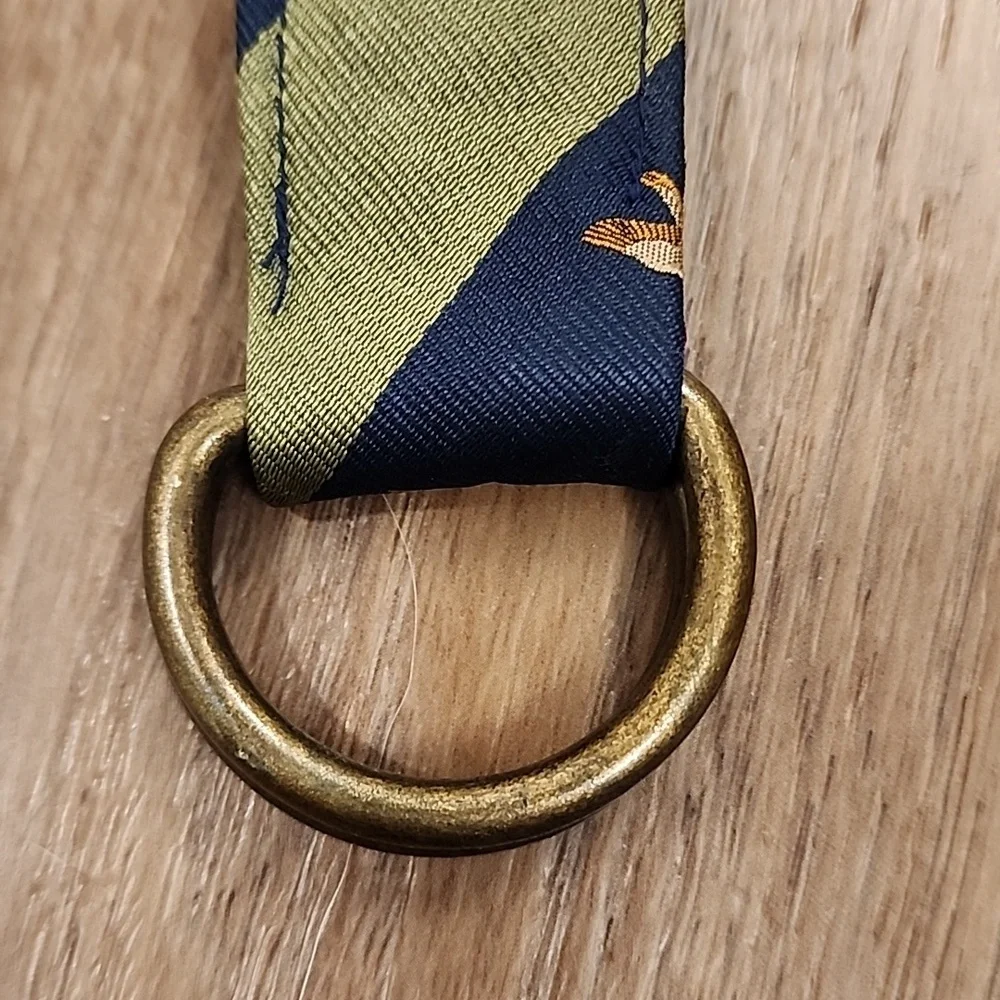 J. Crew 100% Silk Belt Tie Style Duck Pheasant Graphic Adjustable Men's size S/M